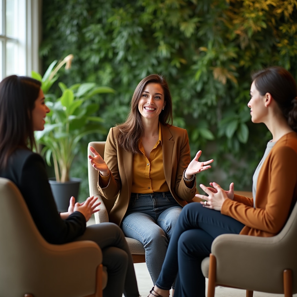Supportive group discussion in professional development workshop