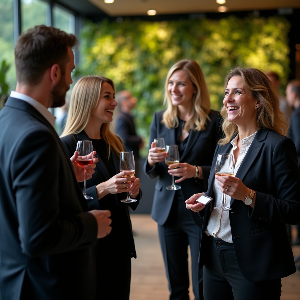 Professional networking event with engaged participants